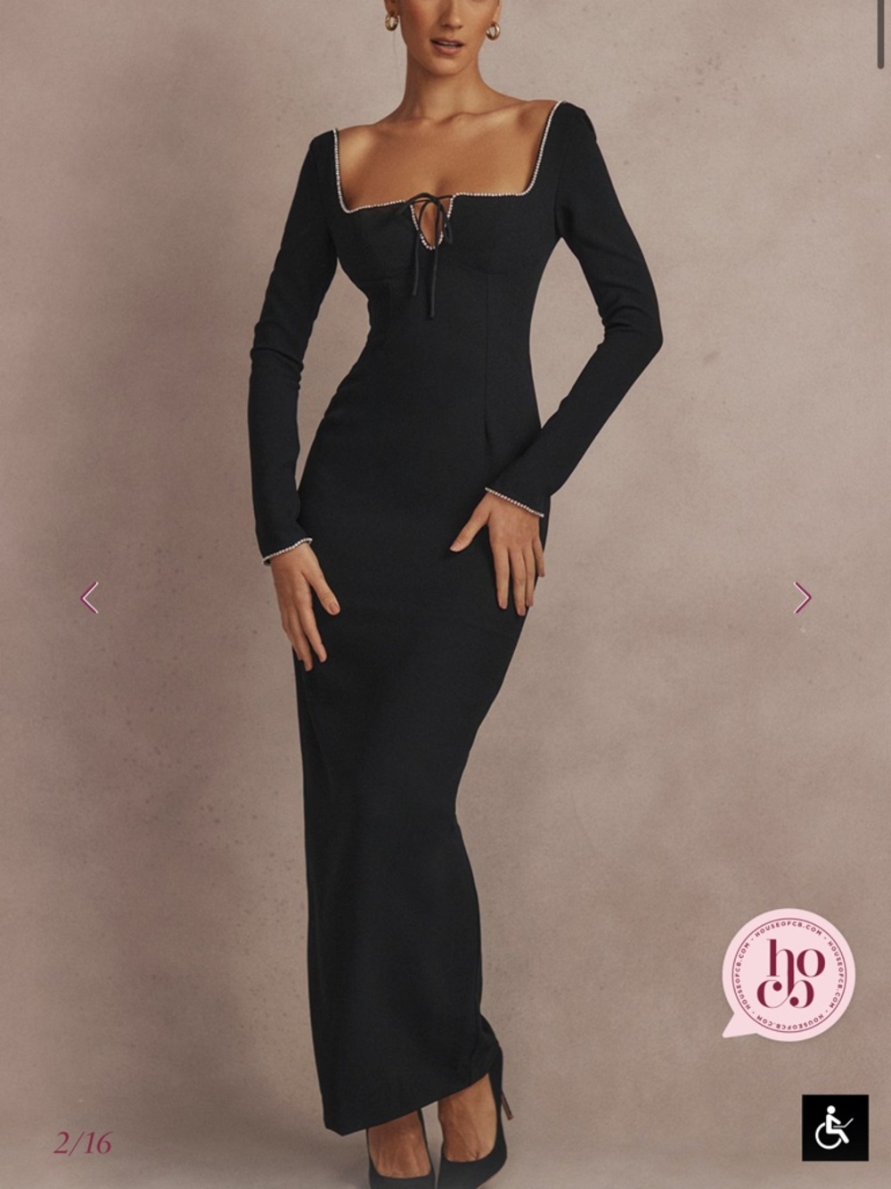 House of CB Black Long Sleeve Dress